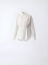 Parity Drawstring Shirt - White/Black Stripe