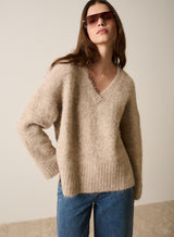 Whisper V Neck Sweater - Oatmeal