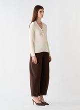 Fluted Knit Top - Ivory