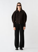 Rewind Zip Cardi - Dark Chocolate