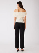 Charmer Off-Shoulder Top - Ivory