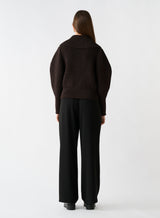 Rewind Zip Cardi - Dark Chocolate