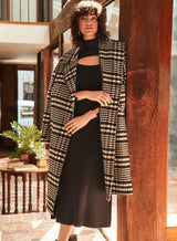 Dalton Coat - Black/White Check