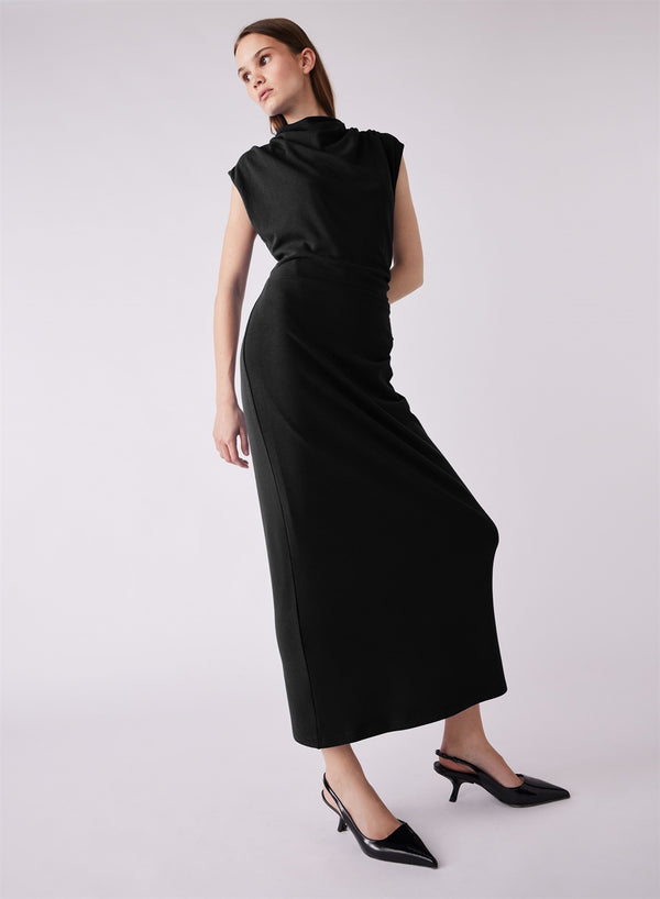 Flute Midi Dress - Black