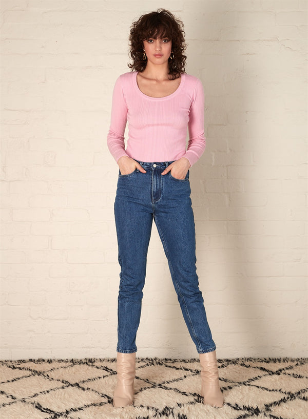 Rowie Scoop Neck Top - Peony