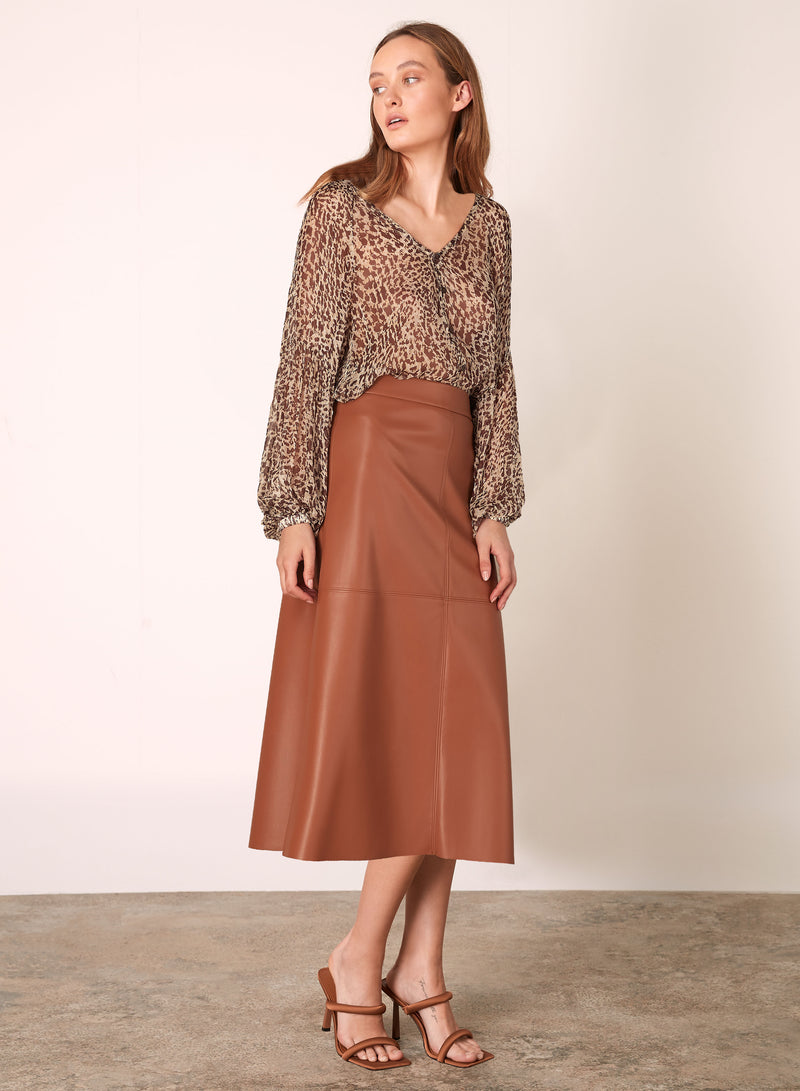 Pipa Midi Skirt - Chestnut