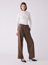 Studio Tailored Pants - Walnut Pinstripe