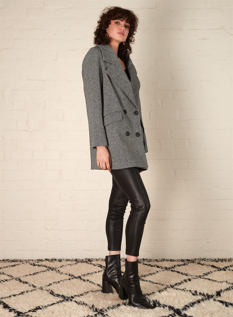 Asher Blazer - Black/White Twill