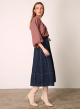 Irena V-Neck Blouse - Chestnut