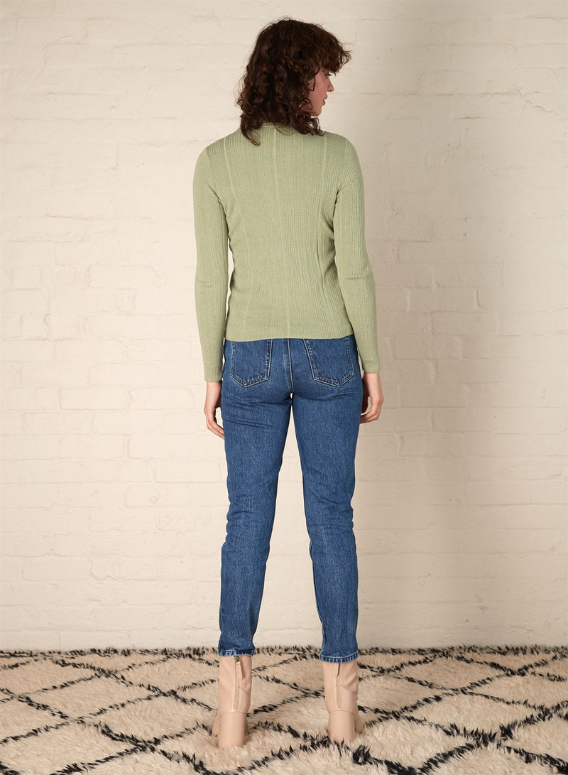 Rowie Button Sweater - Pistachio