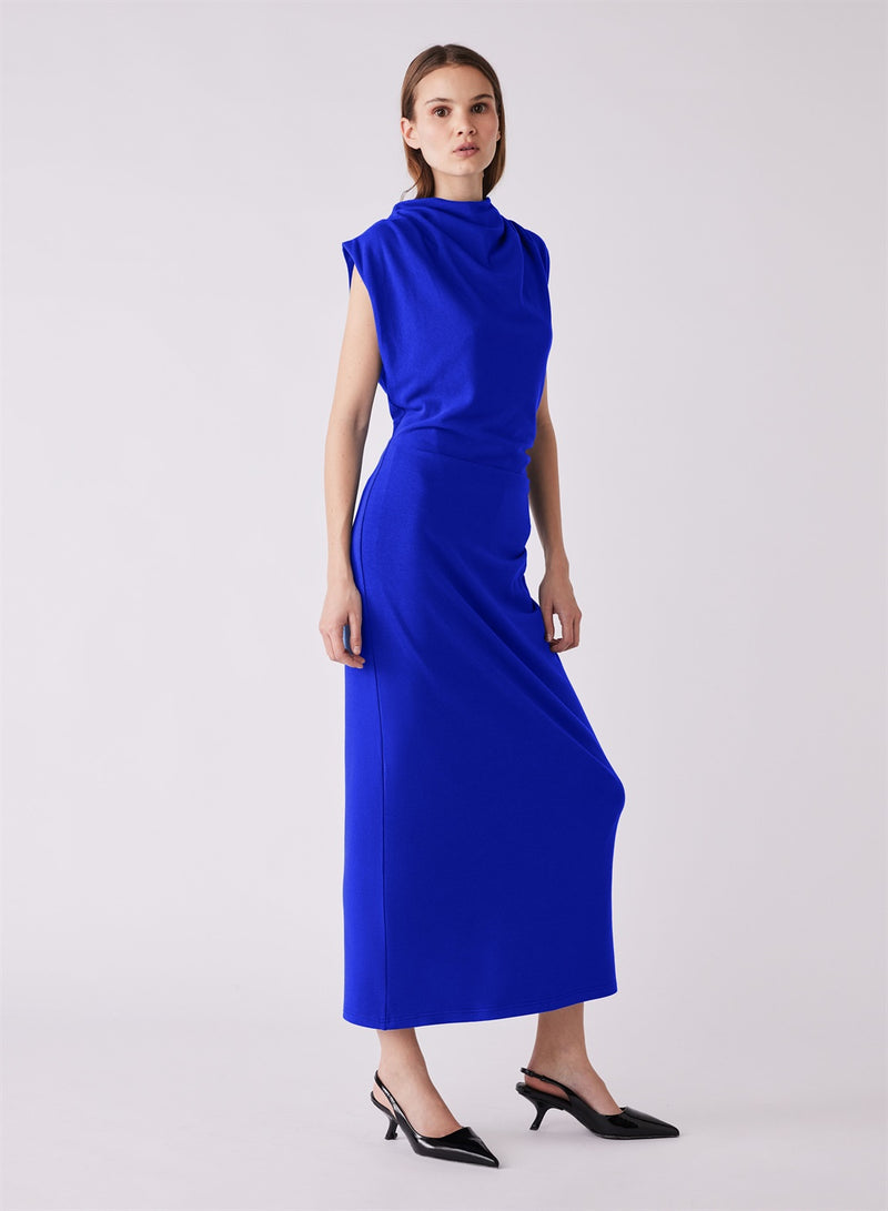 Flute Midi Dress - Cobalt