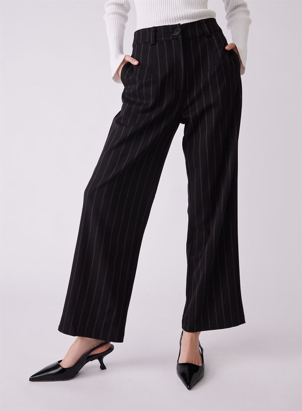 Studio Tailored Pants - Black Pinstripe