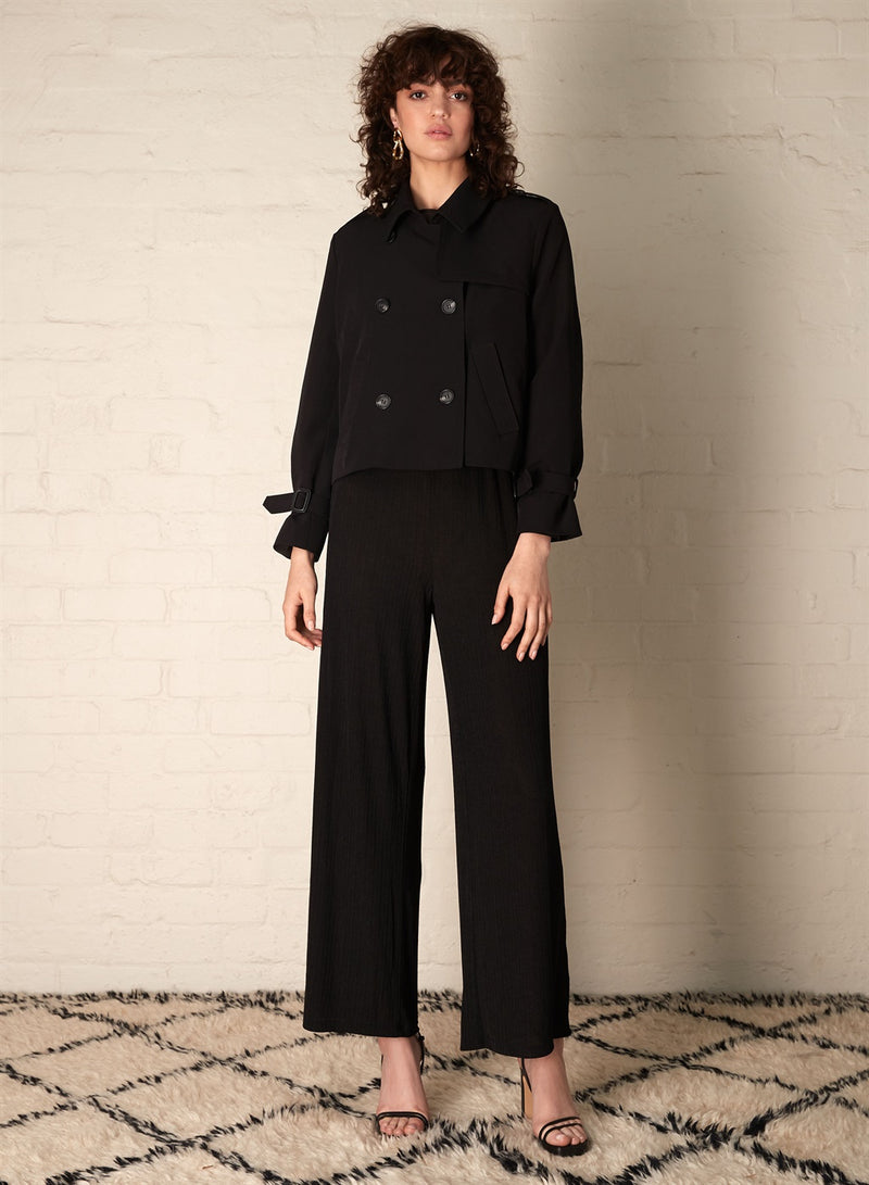 Parker Cropped Trench - Black