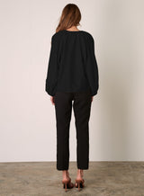 Irena V-Neck Blouse - Black