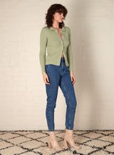Rowie Button Sweater - Pistachio