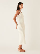 Aegean Midi Dress - White